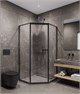 TIMO Душевой угол TTSS-100/03C-8R, раздвиж 1000*1000*2000, проф черный, стекло проз 8 мм T35R