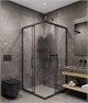 TIMO Душевой угол TKSS-90/03C-8, раздвиж 900*900*2000, проф черный, стекло проз 8 мм T40