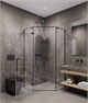 TIMO Душевой угол TTSSP-90/03C-8, распаш 900*900*2000, проф черный, стекло проз 8 мм T70