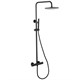 ABBER Душевая стойка Wasser Kreis AF8160BL с термостатом без излива, черная матовая AF8160BL