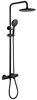 ABBER Душевая стойка Thermostat AF8516BL с термостатом и изливом, черный матовый AF8516BL