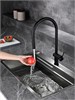 AQUAme AQM9901MB  Cucina Смеситель для кухни с выдвижным U-образным изливом,черный матовый AQM9901MB