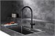AQUAme AQM9901MB  Cucina Смеситель для кухни с выдвижным U-образным изливом,черный матовый AQM9901MB