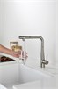 AQUAme AQM9902BN  Cucina  Смеситель для кухни с выдвижным L-образным изливом, никель шлифованный AQM9902BN