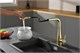AQUAme AQM9902BG  Cucina  Смеситель для кухни с выдвижным L-образным изливом,  золото шлифованное AQM9902BG