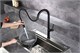 AQUAme AQM9905MB  Cucina  Смеситель для кухни с выдвижным U-образным изливом,  с подключением к фильтру с питьевой водой,  черный матовый AQM9905MB