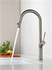 AQUAme AQM9905BN   Cucina  Смеситель для кухни с выдвижным U-образным изливом,  с подключением к фильтру с питьевой водой, никель шлифованный AQM9905BN