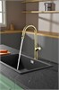 AQUAme AQM9905BG  Cucina  Смеситель для кухни с выдвижным U-образным изливом,  с подключением к фильтру с питьевой водой, золото шлифованное AQM9905BG