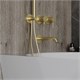 AQUAme AQM8408BG Набор для комплектации ванны с изливом, верхним и ручным душем, шлифованное золото AQM8408BG