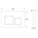VECONI Кнопка смыва FLUSH V4, FLV4-C, 240х162х10, пластик, хром глянец FLV4-C