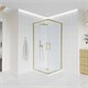 VECONI Душевой угол прямоугольный, двери раздвижные  Evo 300 G, 1100х800x1950, золото брашинг, прозрачное стекло E3-G-11080-01-C9