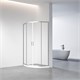 VECONI Душевой угол полукруглый, двери раздвижные Rovigo RV-01, 800x800x1950, хром, стекло прозрачное RV01-80-01-C7