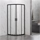 VECONI Душевой угол полукруглый, двери раздвижные Rovigo RV-202B, 800x800x1900, черный, стекло прозрачное RV202B-80-01-C4