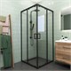 VECONI Душевой угол квадратный, двери раздвижные Rovigo RV-13, 800x800x1950, черный, стекло прозрачное RV13-80-01-C5
