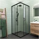 VECONI Душевой угол квадратный, двери раздвижные Rovigo RV-13, 900x900x1950, черный, стекло прозрачное RV13-90-01-C5