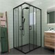 VECONI Душевой угол прямоугольный, двери раздвижные Rovigo RV-14, 1200x900x1950, черный, стекло прозрачное RV14-12090-01-C5