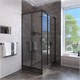 VECONI Душевой угол квадратный, двери раздвижные Rovigo RV-113B, 800x800x1850, черный, стекло прозрачное RV113B-80-01-C4