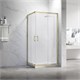 VECONI Душевой угол прямоугольный, двери раздвижные Rovigo RV-27G, 1000x900x1900, золото брашинг, прозрачное стекло RV27G-10090-01-C8