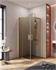 CEZARES Slider Душевой уголок квадратный размер 90x90 см, профиль - брашированное золото / стекло - бронза, двери Распашная SLIDER-A-2-90/100-BR-BORO