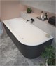 CEZARES Slim Акриловая ванна угловая левая размер 180x80 см, черный матовый SLIM CORNER-180-80-60-L-NERO-SET