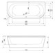 CEZARES Metauro Акриловая ванна пристенная овальная размер 180x80 см, белый METAURO-wall-180-80-40-W37