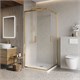 BELBAGNO Luce Душевой уголок квадратный размер 90x90 см профиль - золото / стекло - матовое, двери раздвижные LUCE-A-2-90-P-ORO