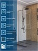 BELBAGNO Uno Душевая перегородка ширина 100 см, профиль - оружейная сталь / стекло - прозрачное UNO-L-1-TB-100-C-GM