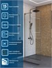 BELBAGNO Uno Душевая перегородка ширина 90 см, профиль - оружейная сталь / стекло - прозрачное UNO-L-1-TB-90-C-GM