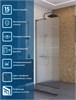 BELBAGNO Uno Душевая перегородка ширина 90 см, профиль - оружейная сталь / стекло - прозрачное UNO-L-1-TB-90-FL-GM