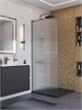 BELBAGNO Uno Душевая перегородка ширина 90 см, профиль - оружейная сталь / стекло - прозрачное UNO-L-1-TB-90-FL-GM