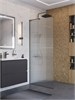 BELBAGNO Uno Душевая перегородка ширина 90 см, профиль - оружейная сталь / стекло - прозрачное UNO-L-1-TB-90-FL-GM