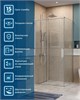 BELBAGNO Soft Close-1 Душевой уголок прямоугольный размер 100x90 см профиль - хром / стекло - прозрачное, двери раздвижные SOFT_CLOSE-1-AH-1-100/90-C-Cr