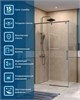 BELBAGNO Soft Close-1 Душевой уголок прямоугольный размер 110x100 см профиль - оружейная сталь / стекло - прозрачное, двери раздвижные SOFT_CLOSE-1-AH-1-110/100-C-GM