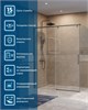 BELBAGNO Soft Close-1 Душевой уголок прямоугольный размер 150x80 см профиль - оружейная сталь / стекло - прозрачное, двери раздвижные SOFT_CLOSE-1-AH-1-150/80-C-GM