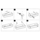 LEMARK Полка для душа прямая 400 мм SHELF LINE из нерж. стали с крючками, черный 9772053