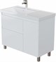 AQUANET Тумба с раковиной Nova Lite 2.0 100 L напольная цв. белый глянец AQUANET-365909