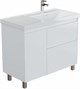 AQUANET Тумба с раковиной Nova Lite 2.0 90 R напольная цв. белый глянец AQUANET-365929