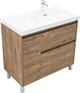 AQUANET Тумба с раковиной Nova Lite 2.0 90 R напольная цв. дуб рустикальный AQUANET-365930