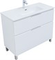 AQUANET Тумба с раковиной Алвита new 100 (Flat) напольная 2 ящ. цв. белый матовый AQUANET-345671