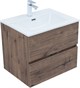 AQUANET Тумба с раковиной Алвита new 60 2 ящ. цв.дуб веллингтон табак AQUANET-335685