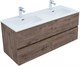 AQUANET Тумба с раковиной Алвита new 60 2 ящ. цв.дуб веллингтон табак AQUANET-335685