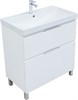 AQUANET Тумба с раковиной Алвита new 80 (Flash) напольная 2 ящ. цв. белый матовый AQUANET-345689