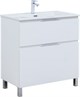 AQUANET Тумба с раковиной Алвита new 80 (Flat) напольная 2 ящ. цв. белый матовый AQUANET-345679