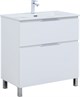 AQUANET Тумба с раковиной Алвита new 80 (Flat) напольная 2 ящ. цв. белый матовый AQUANET-345679