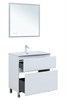 AQUANET Тумба с раковиной Алвита new 80 (Flat) напольная 2 ящ. цв. белый матовый AQUANET-345679