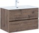 AQUANET Тумба с раковиной Алвита new 80 2 ящ. цв.дуб веллингтон табак AQUANET-335687