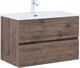 AQUANET Тумба с раковиной Алвита new 80 2 ящ. цв.дуб веллингтон табак AQUANET-335687