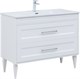 AQUANET Тумба с раковиной Бостон new 100 (Flat) цв.белый сатин AQUANET-345363