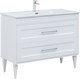 AQUANET Тумба с раковиной Бостон new 100 (Flat) цв.белый сатин AQUANET-345363