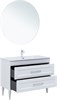 AQUANET Тумба с раковиной Бостон new 100 (Flat) цв.белый сатин AQUANET-345363